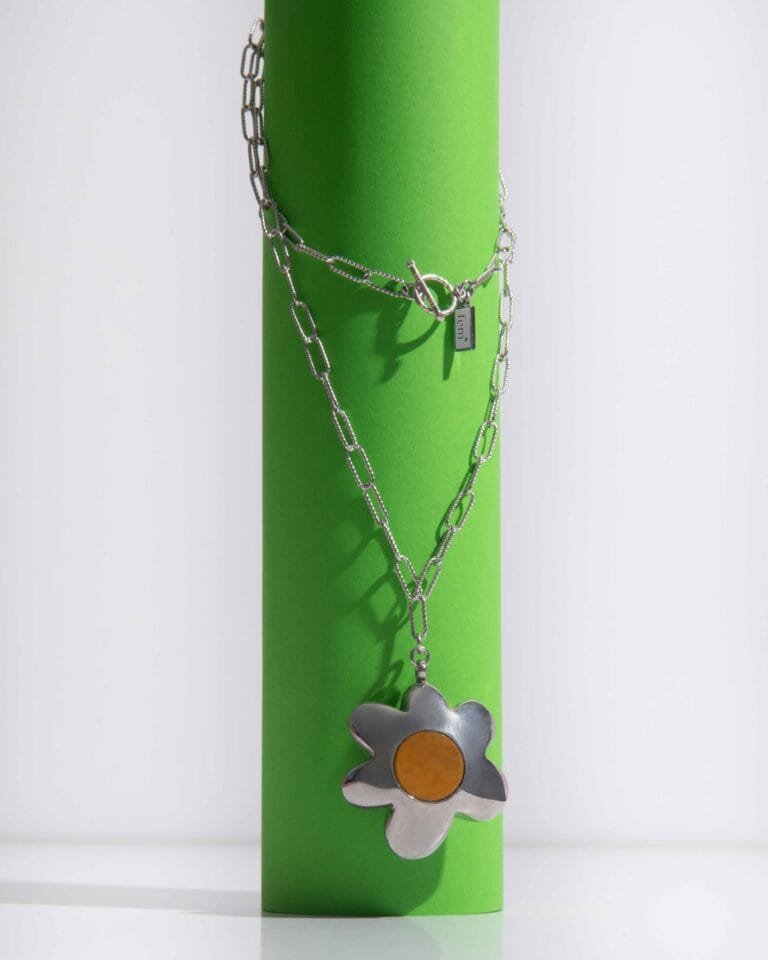 Silver flower necklace
