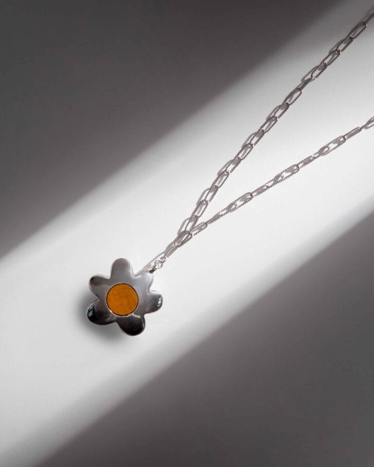 Silver flower necklace