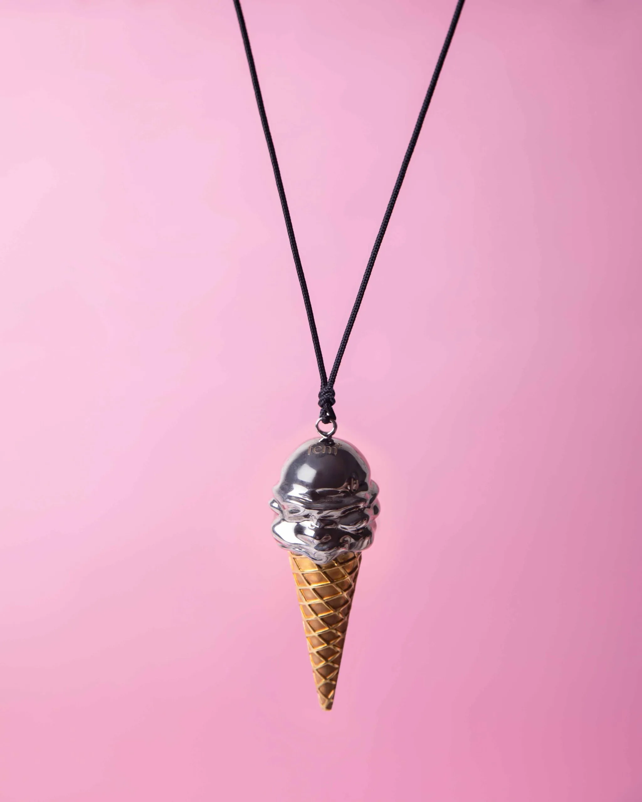 Crafted Ice cream silver necklace